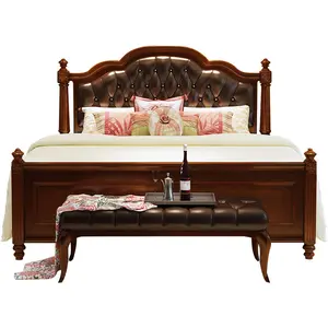 Damoo новая кровать из массива дерева в американском стиле, двойные кровати, роскошная элегантная мебель для главной спальни, двуспальная кровать