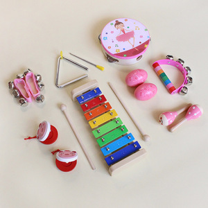 Wholesale Wooden Percussion <b>Instrument</b> Set With Xylophone Maraca Tambourine Castanet For Kids <b>Music</b> Education And Play - Product Image 5