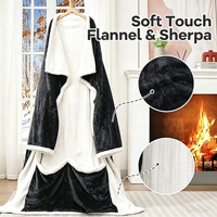 Couverture chauffante électrique portable avec manches, plaid chauffant en sherpa moelleux avec poche avant, 3 modes de chauffe et arrêt automatique de sécurité