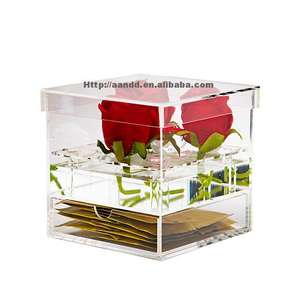 Boîte à fleurs en acrylique de qualité supérieure, bac à roses pour mariage, boîte cadeau, support pour bouquet de fleurs fraîches, support à roses et à fleurs aquatiques - Product Image 2