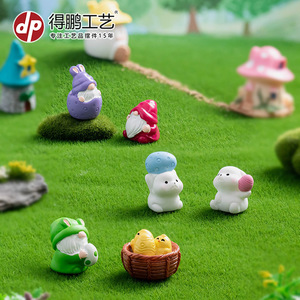 Dp Miniature Easter Gnome And Bunny Egg Decorations Resin Indoor Desktop Ornaments For Easter - Product Image 2