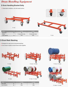 Thép trống xử lý Dolly với khung và <span class=keywords><strong>Rack</strong></span> cho ngang xếp chồng 1-1.5 tấn công suất 55 gallon trống - Product Image 2