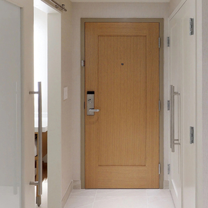 Porte en bois MDF ignifuge moderne <span class=keywords><strong>de</strong></span> 20 minutes pour hôtels commerciaux, finition côté ouverture, design d'<span class=keywords><strong>entrée</strong></span> pour les clients - Product Image 2