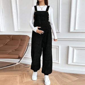 2025 automne hiver vêtements de maternité décontracté femmes enceintes pantalon avec taille réglable à la mode et ample <span class=keywords><strong>salopette</strong></span> en velours côtelé - Product Image 2