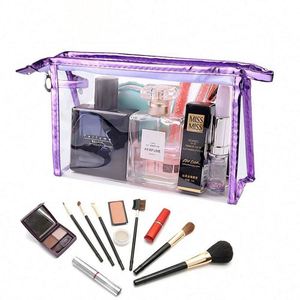 Custom Logo Transparent Waterproof PVC <b>Clear</b> Zipper Makeup Pouch Cosmetic Organizing Toiletry <b>Bag</b> <b>Travel</b> Set - Product Image 5