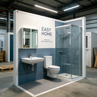 Salle de bain préfabriquée en conteneur de 20 pieds avec toilettes et douche