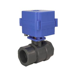 Vanne à bille électrique miniature à couple élevé DN25 en cuivre, en plastique PVC, bidirectionnelle, avec retour de signal manuel pour les milieux aqueux - Product Image 3