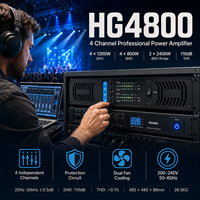 Amplificateur professionnel de classe H 800W 4 canaux 4/8 ohms 2U pour montage en rack, amplificateur de puissance audio pour système de sonorisation de scène