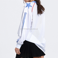 Maillot de football streetwear personnalisé, respirant, séchage rapide, anti-UV, col rond, imprimé vintage, color block, coupe ample, pour couple, sport