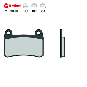 R-Attack M030SM ผ้าเบรกมอเตอร์ไซค์ ด้านหน้า ทองแดงเผา 67.6x48.3x7.0 มม. - Product Image 1