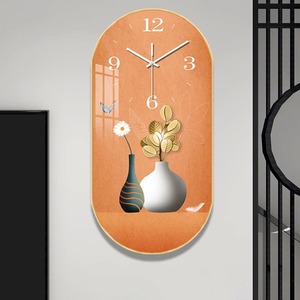Grande Horloge Murale en Porcelaine de Cristal, Tendance et Moderne, de Luxe, Peinte, Créative, pour Hall d'Entrée, Salle à Manger, Décoration Murale Artistique - Product Image 5