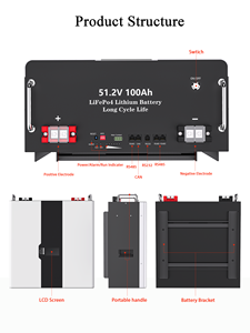 Système de stockage d'énergie domestique mural personnalisé, empilable, LiFePO4, IP65, 10 kWh, 5-10 kW, système solaire - Product Image 3