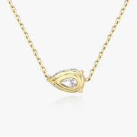 Pendentif solitaire en or massif 18 carats plaqué platine, diamant de laboratoire taille marquise, clarté VS2, certifié IGI, collier de luxe