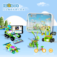 ICQbot, juego de Robot de codificación interactivo de alta calidad, electrónica de plástico, modelo de ladrillo DIY, juguete educativo de construcción embalado en caja
