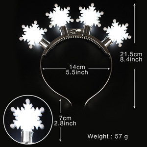 Serre-tête lumineux LED de Noël festif et amusant, 6 modes clignotants, à piles, indice IP33 pour décoration intérieure de Noël - Product Image 2