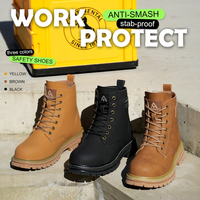Bottes de travail industrielles unisexe en daim avec embout de sécurité anti-écrasement, fabrication Goodyear Welt, modèle 2026 OEM