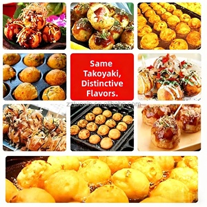 Nouvelle Arrivée Machine à Takoyaki Multifonctionnelle à Gaz Antiadhésive, <span class=keywords><strong>Gaufrier</strong></span> à Boulettes de Poisson, Gril Japonais à Boulettes de Poulpe à 3 Plaques en Promotion - Product Image 6