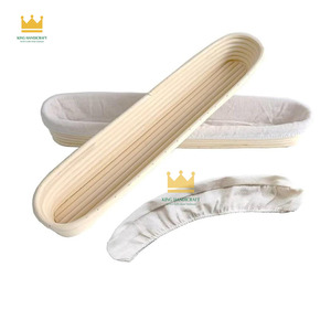 Wholesale Oval Banneton Proofing <b>Basket</b> Natural Rattan Sourdough <b>Bread</b> Baking <b>Basket</b> Handmade Dough Rising Bowl - Product Image 1