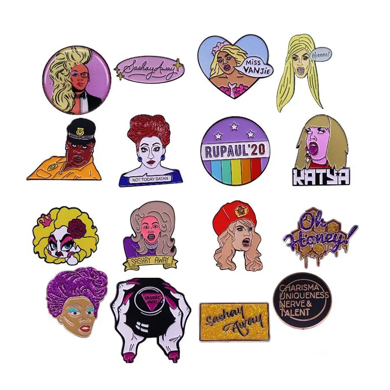 Drag TV Show Hard Enamel Pins Zamolodchikova Miss Vanjie Brooches Lapel pin Badge Exquisite Jewelry Gift pin RuPauls Drag Race