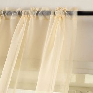 Rideaux en voile de tissu transparent à tringle pour chambre et salon, style moderne avec dentelle - Product Image 4
