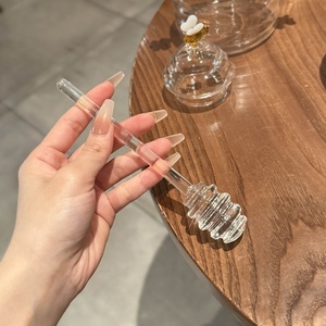 Cuchara de Vidrio Transparente para Miel, Cuchara Especial <span class=keywords><strong>Gourmet</strong></span>, Varilla para Mezclar, Creativa y Bonita, Mango Largo de 20 cm, para Café y Mermelada - Product Image 4