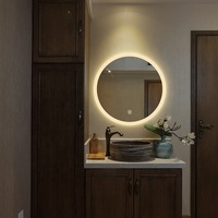 Miroir LED de salle de bain imperméable, anti-buée, anti-explosion, verre sécurisé, affichage de l'heure/température, certifié CE UL, hôtel, salon