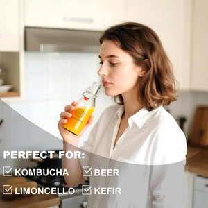 100ml 250ml 500ml 750ml 1000ml nước giải khát Rỗng trong suốt uống chai thủy tinh với Swing Top Nắp tùy chỉnh dịch vụ - Product Image 3