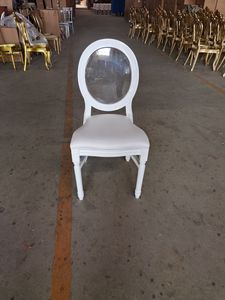 Silla apilable Louis XV para banquete, boda, fiesta, evento, resina blanca, plástico, comedor, Loui - Product Image 3