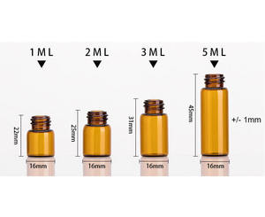 Mini Transparent Borosilicate Glass <b>Bottle</b> 1ml 2ml 3ml 5ml Screw Cap Essential Oil Perfume Container Orifice Reducer <b>Diffuser</b> - Product Image 2