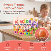 Sucettes multivitaminées OLLI pour enfants sans sucre, vitamine C, oméga 3, B12, soutien immunitaire, développement cérébral, santé dentaire, 300g