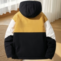 Veste en duvet pour homme avec logo personnalisé, veste d'hiver épaisse et chaude à capuche, résistante à l'usure, coupe-vent, veste en duvet tendance pour homme pour l'extérieur