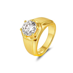 Matte Wide Band <b>Men</b> 925 Sterling Silver Moissanite <b>Ring</b> Classic Four Prong Business Wedding Engagement Jewelry <b>For</b> Gentlemen - Product Image 1
