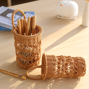 2026 New <b>Storage</b> Hanging Kitchen Chopsticks <b>Baskets</b> with Rattan Woven Decorative to Home Usage - Product Image 1