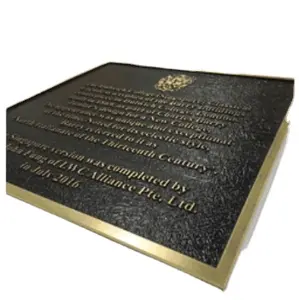 Placa de latón conmemorativa personalizada, placas de metal fundido conmemorativas de bronce, fabricante de placas de grabado de latón