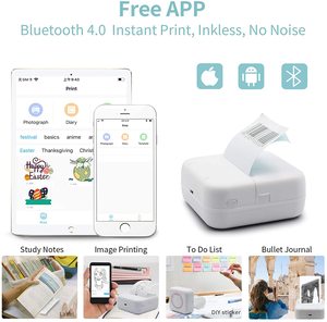נייד כף יד מדפסת מיני BT להתחבר 200dpi Inkless מדבקת מדפסת תווית תמונה תזכיר מיני מדפסת עבור טלפון נייד - Product Image 6