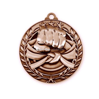 WD Custom Design 3d Zinc Alloy Irlande Karaté Sports Médailles Trophées WUKF Memorial Souvenir Metal Silver Karate Medal