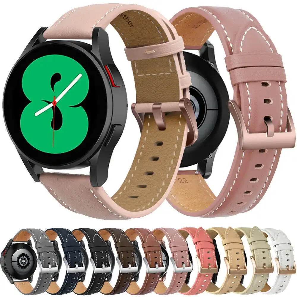 สายนาฬิกาหนังธุรกิจ20มม. 22มม.,สายนาฬิกาข้อมือหรูหราสำหรับ Samsung Galaxy Watch 4 /Watch4