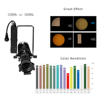 Objectif 40W 3200k/5600k avec objectif fixe 19/26/36/50 degrés mini led profil leko light