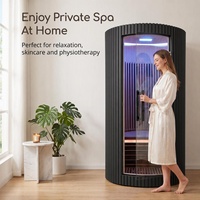 Sauna de Infrarrojos Lejanos Moderna y Minimalista de Madera de Hemlock para Interiores, Fisioterapia, Adelgazamiento, Spa en Casa, con Control Táctil Inteligente