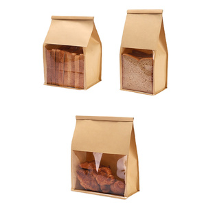 Bolsa de papel kraft colorida personalizada, bolsas de embalaje para medicina, frutos secos, pan, pastel, semillas, con ventana transparente y cremallera - Product Image 1