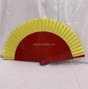 Ventilatore a mano spagnolo Flamenco 9 pollici 23 cm fatto a mano in legno e tessuto Abanicos Espaoles nero con bordo rosso