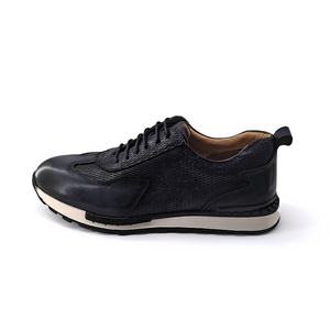 Scarpe <span class=keywords><strong>da</strong></span> <span class=keywords><strong>Uomo</strong></span> Eleganti in Vera Pelle Blu Navy Resistenti all'Usura Fatte a Mano per Casual, Feste, Sport e Business - Product Image 5