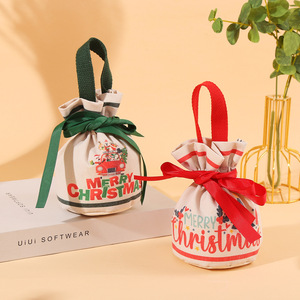 Bolsa de regalo de lona para el lanzamiento de nuevos productos 2024, bolso de mano, bolsa de regalo de Navidad, compatible con venta al por mayor a gran escala - Product Image 4