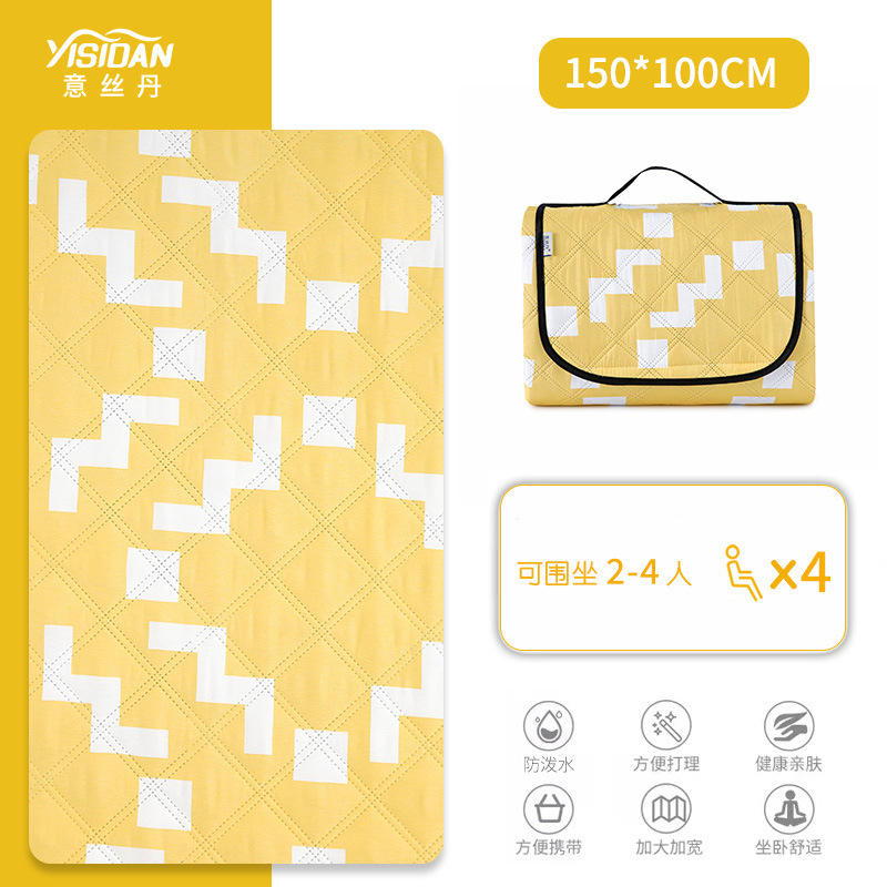 เสื่อปิกนิกอัลตราโซนิกผ้าอ็อกซ์ฟอร์ด (ขนาด 150*100 ซม. สีเหลืองโอเมก้า)