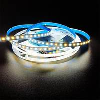 Bande lumineuse flexible 2835 blanc chaud, double température de couleur, 5V-24V, 120-240 LED, double couleur CCT, gradation, IP20