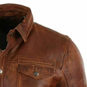 เสื้อหนังสำหรับผู้ชายเสื้อหนังใส่สบายดีไซน์ตามสั่ง - Product Image 5