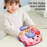 Teléfono de Juguete Educativo para Bebés de 0 a 3 Años, de Plástico, con Pilas, Simulación de Teléfono Fijo, Juego de Golpear la Rata, Máquina de Lectura de Cuentos