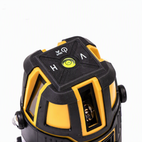 Niveau laser jaune et noir 360 degrés avec base, échelle d'angle, sac de transport, lunettes de sécurité, chargeur pour carrelage, vente en gros OEM