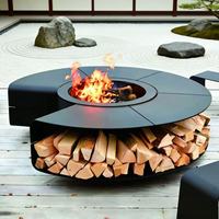 Poêle à bois d'extérieur autoportant pour grand jardin, patio, cour
