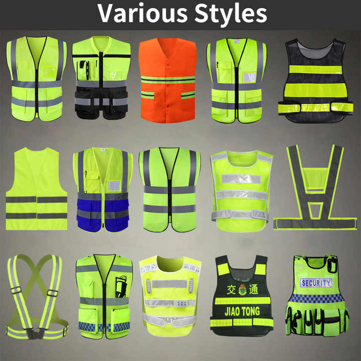 Hi Viz Visibility Vest Long Sleeve Shirt Safety Vest Zip Up Magic Stick